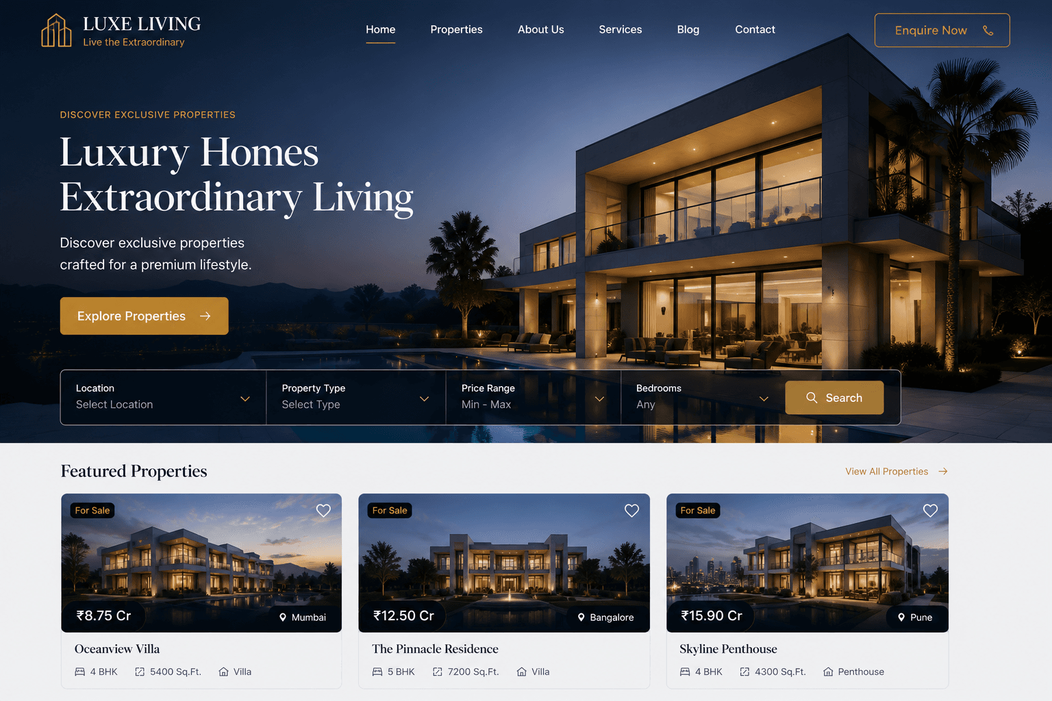 Luxury Property Website preview