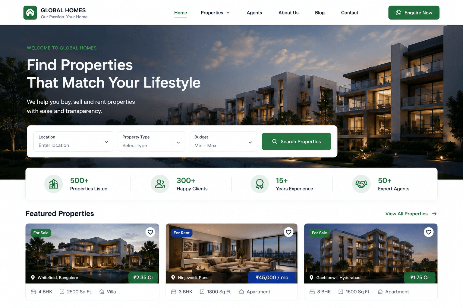 Real Estate Agency Website preview